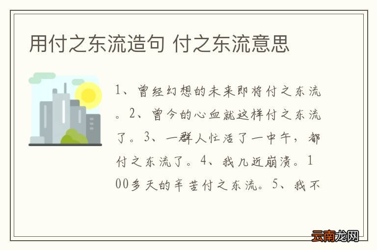 用付之东流造句 付之东流意思