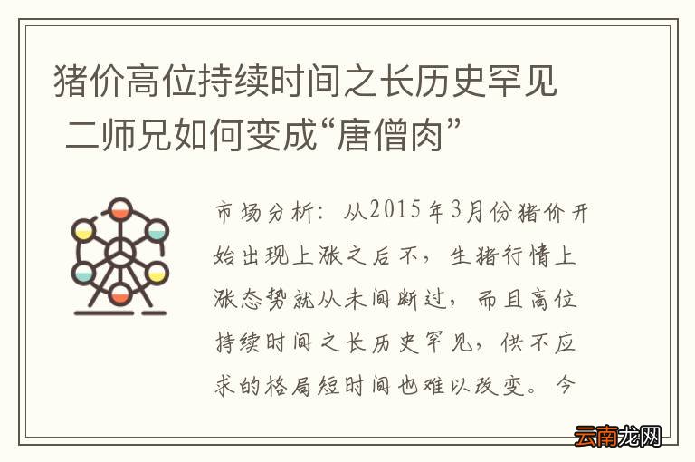 猪价高位持续时间之长历史罕见 二师兄如何变成“唐僧肉”