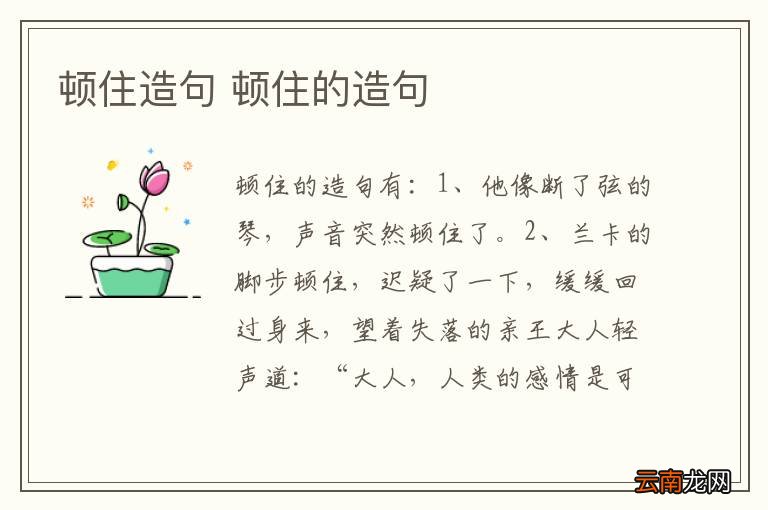 顿住造句 顿住的造句