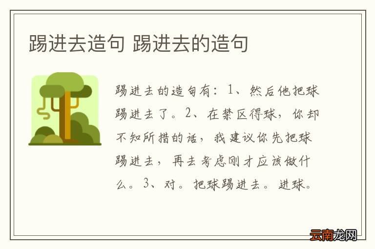 踢进去造句 踢进去的造句