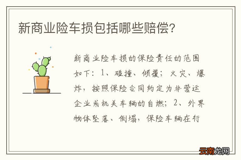 新商业险车损包括哪些赔偿?