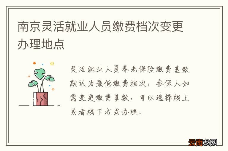 南京灵活就业人员缴费档次变更办理地点