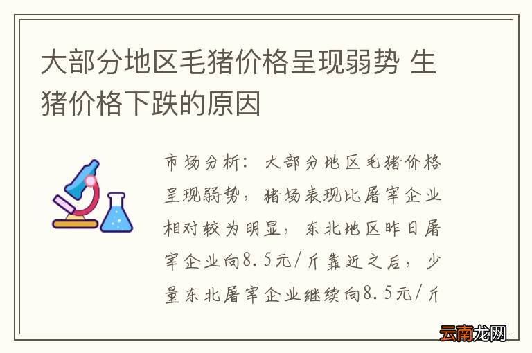 大部分地区毛猪价格呈现弱势 生猪价格下跌的原因