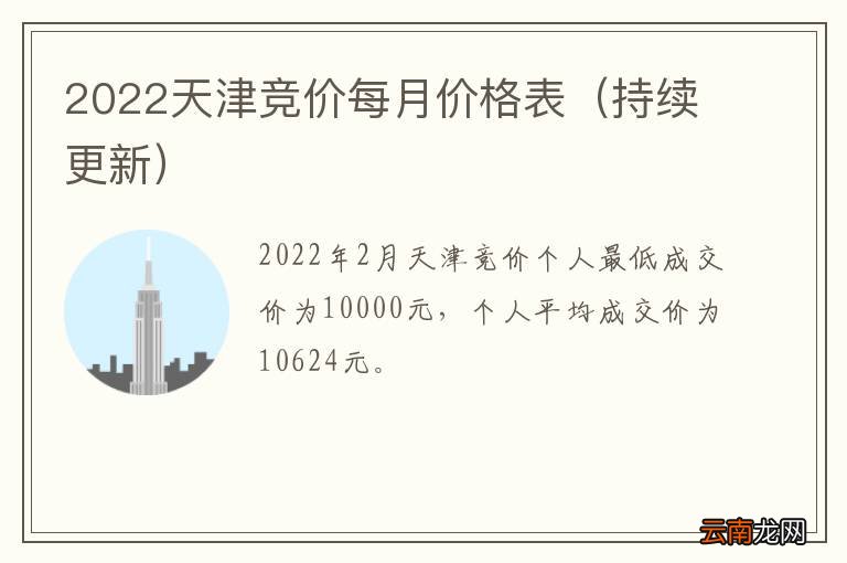 持续更新 2022天津竞价每月价格表