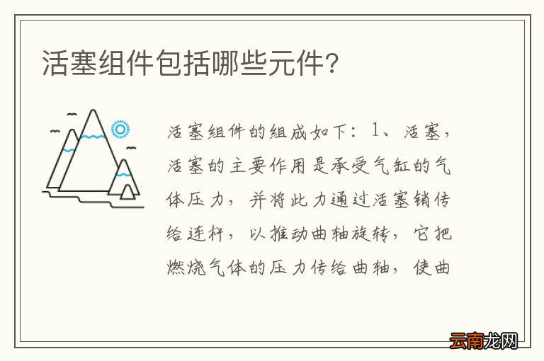 活塞组件包括哪些元件?