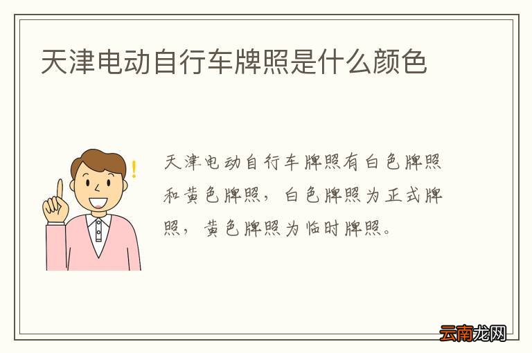 天津电动自行车牌照是什么颜色