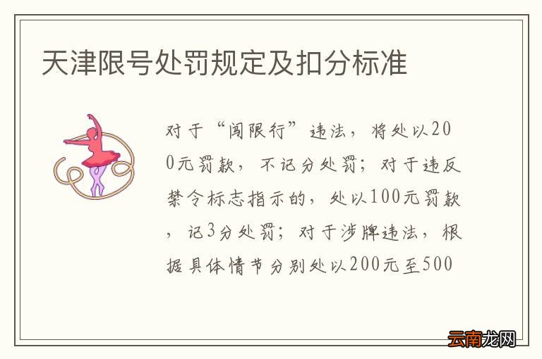 天津限号处罚规定及扣分标准
