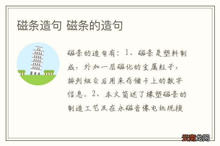 磁条造句 磁条的造句
