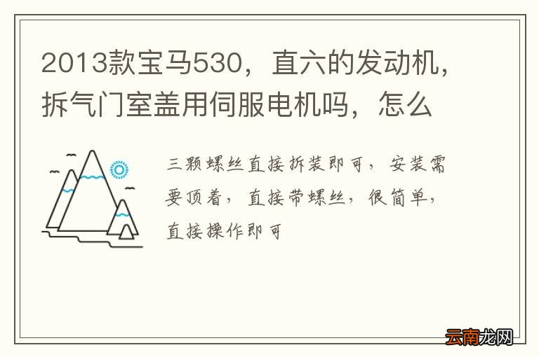 2013款宝马530，直六的发动机，拆气门室盖用伺服电机吗，怎么拆？