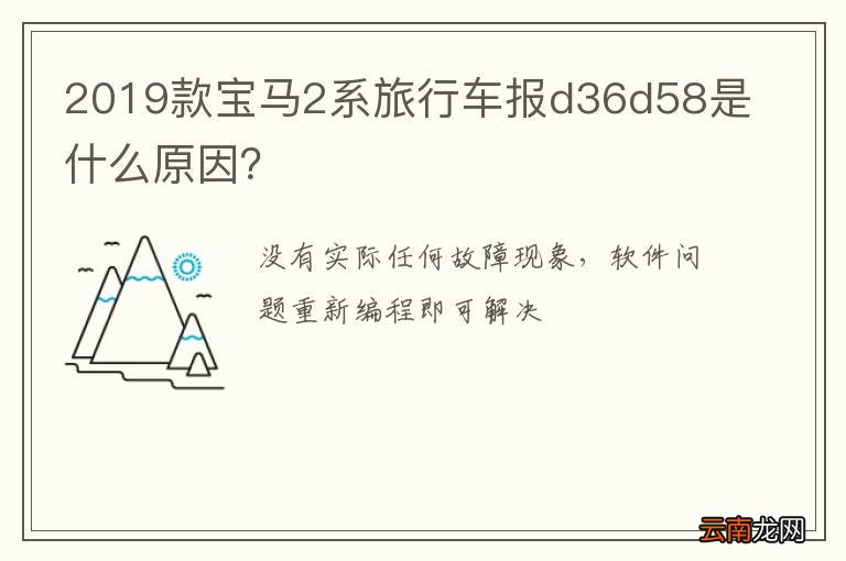 2019款宝马2系旅行车报d36d58是什么原因？