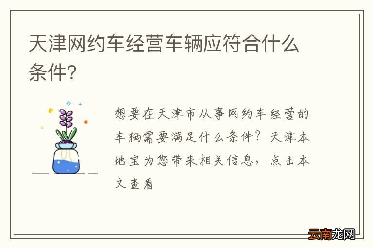 天津网约车经营车辆应符合什么条件？