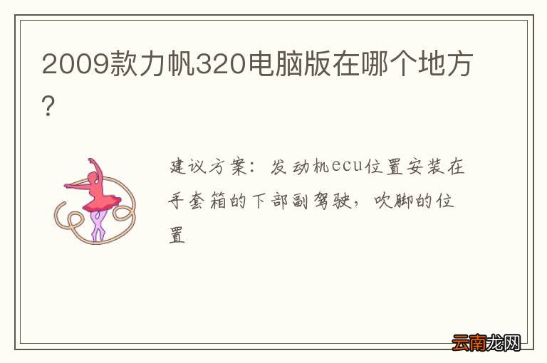 2009款力帆320电脑版在哪个地方？