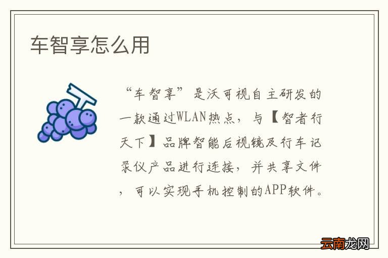 车智享怎么用