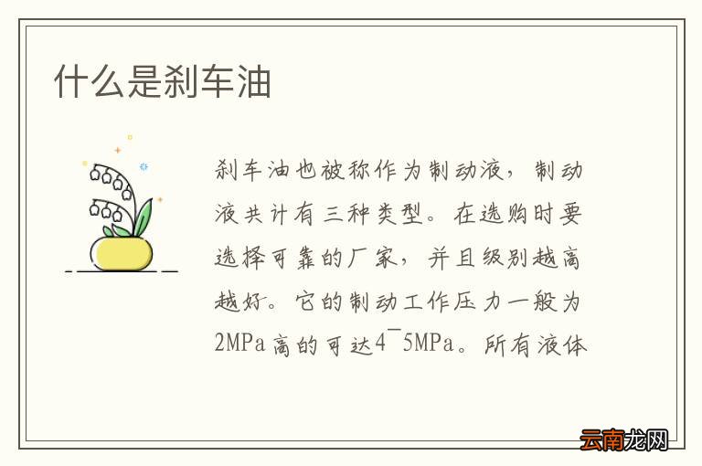 什么是刹车油