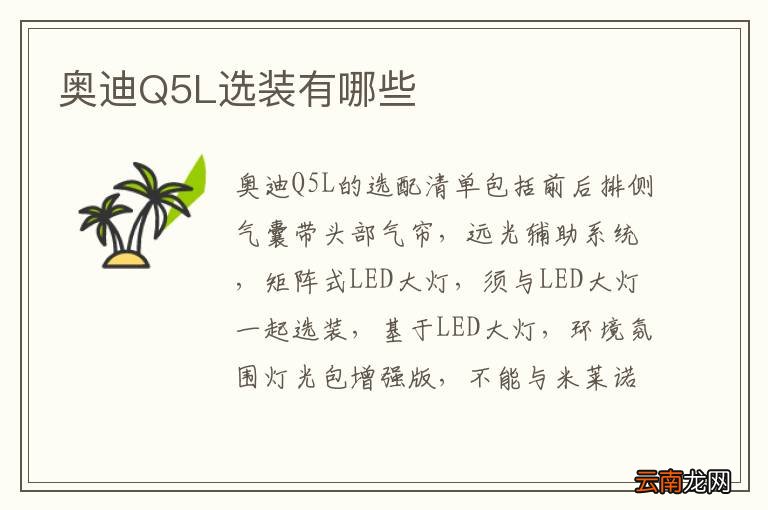 奥迪Q5L选装有哪些