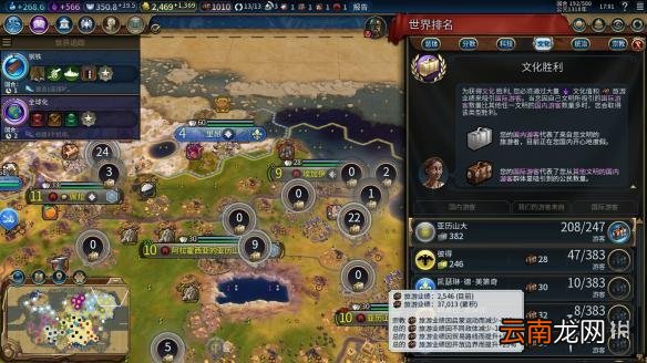 文明6亚历山大196T无战自铺文化胜利战报分享