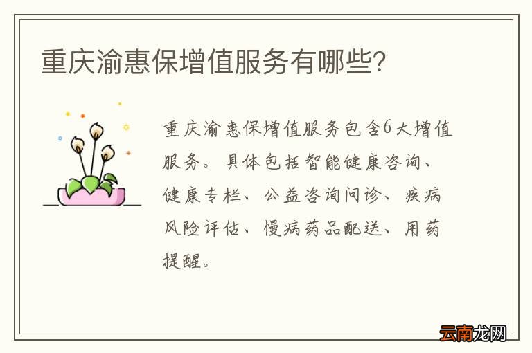 重庆渝惠保增值服务有哪些？