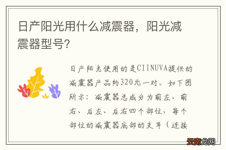 日产阳光用什么减震器，阳光减震器型号？
