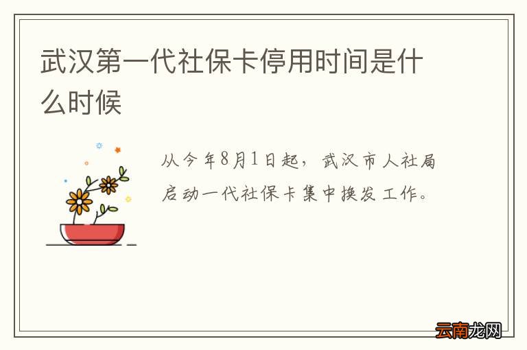 武汉第一代社保卡停用时间是什么时候