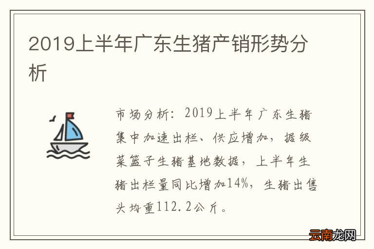 2019上半年广东生猪产销形势分析