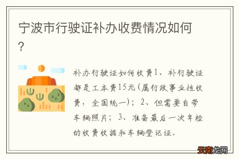 宁波市行驶证补办收费情况如何？
