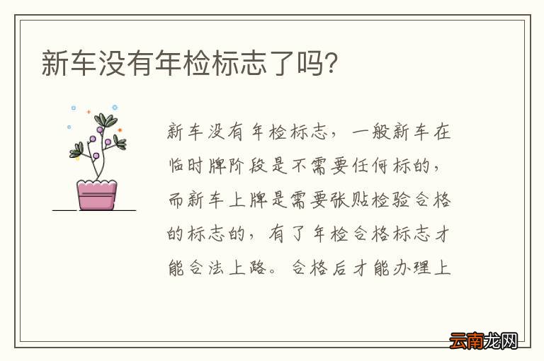 新车没有年检标志了吗？