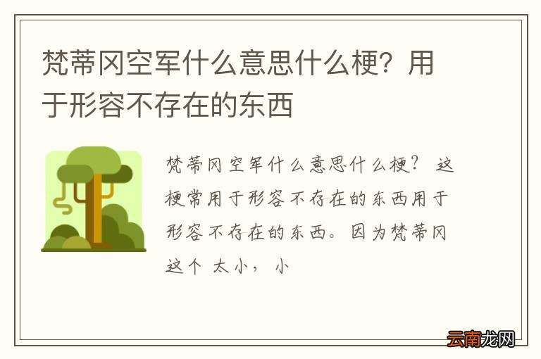 梵蒂冈空军什么意思什么梗？用于形容不存在的东西