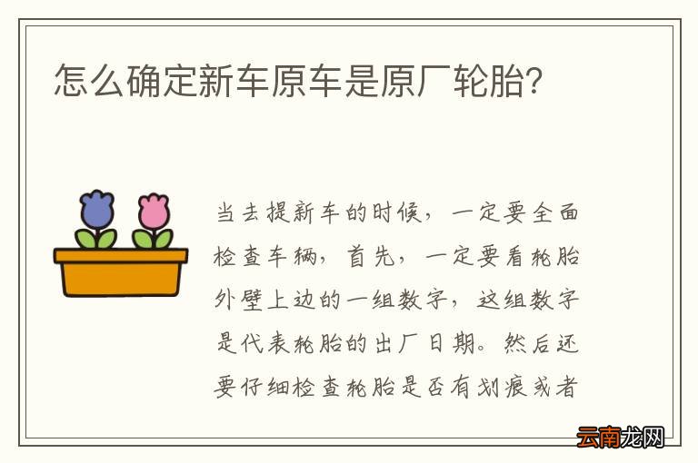 怎么确定新车原车是原厂轮胎？
