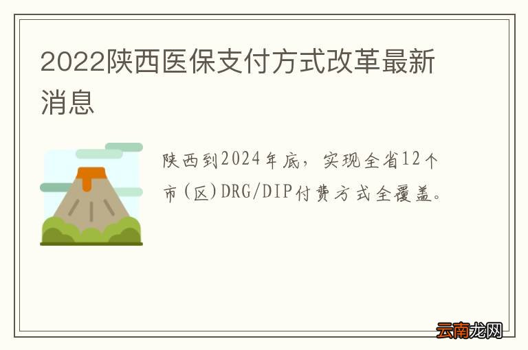 2022陕西医保支付方式改革最新消息