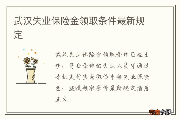 武汉失业保险金领取条件最新规定