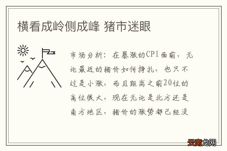 横看成岭侧成峰 猪市迷眼