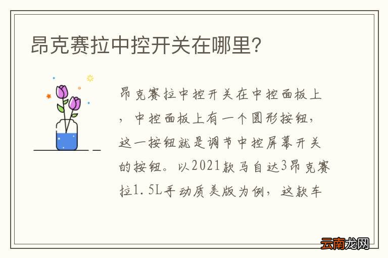 昂克赛拉中控开关在哪里?