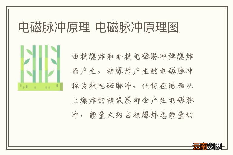 电磁脉冲原理 电磁脉冲原理图