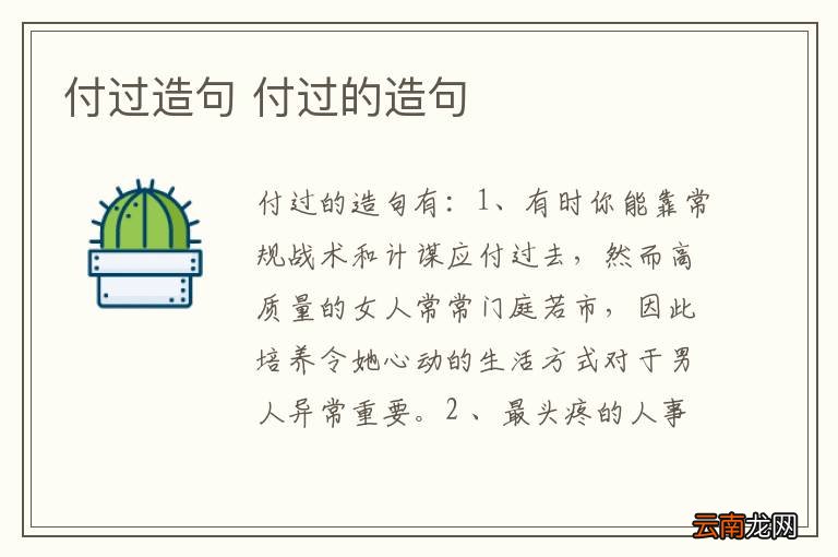 付过造句 付过的造句