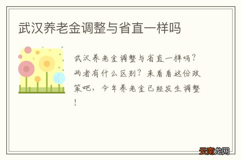 武汉养老金调整与省直一样吗
