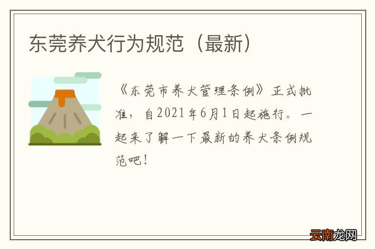 最新 东莞养犬行为规范