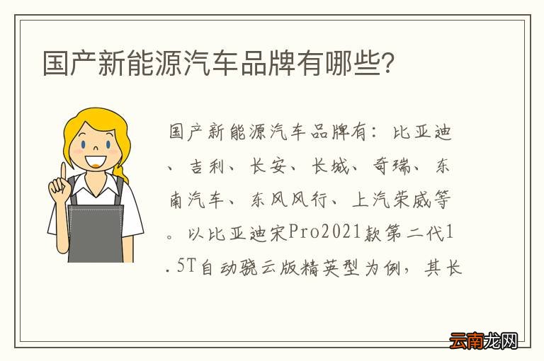 国产新能源汽车品牌有哪些？