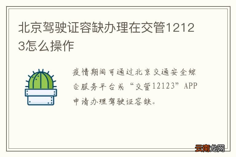 北京驾驶证容缺办理在交管12123怎么操作