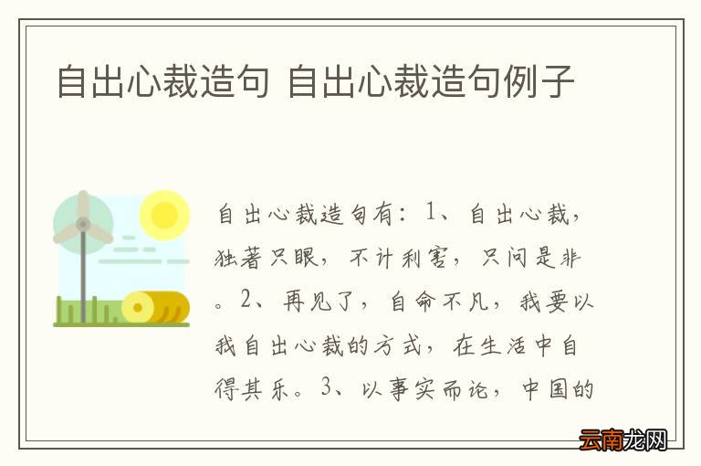 自出心裁造句 自出心裁造句例子