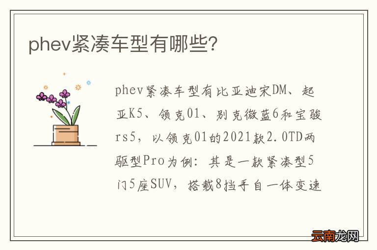 phev紧凑车型有哪些？