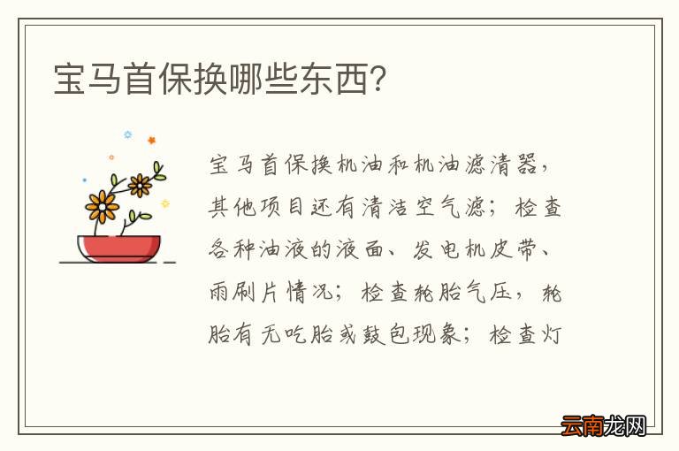 宝马首保换哪些东西？