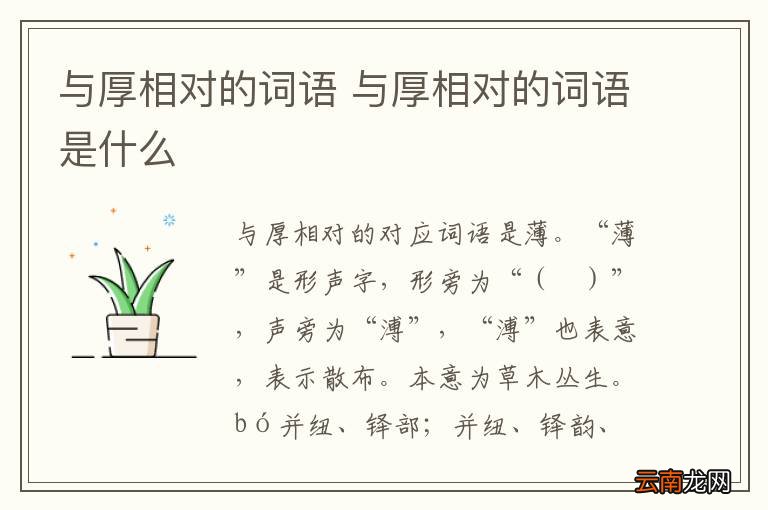 与厚相对的词语 与厚相对的词语是什么