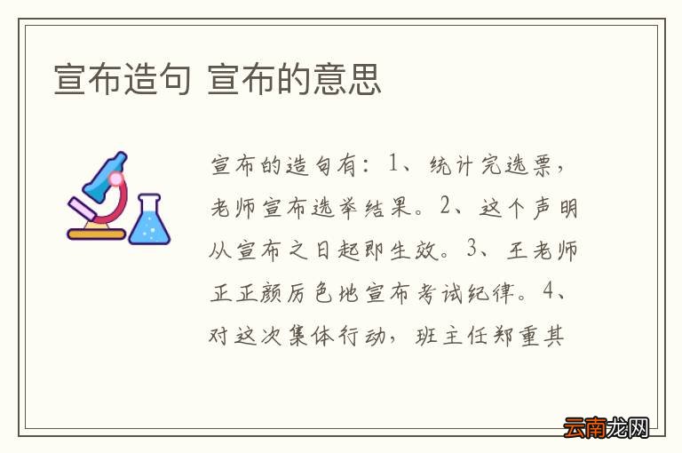 宣布造句 宣布的意思