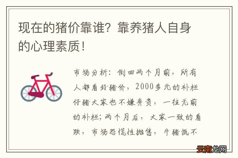 现在的猪价靠谁？靠养猪人自身的心理素质！