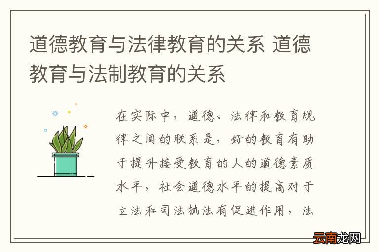 道德教育与法律教育的关系 道德教育与法制教育的关系