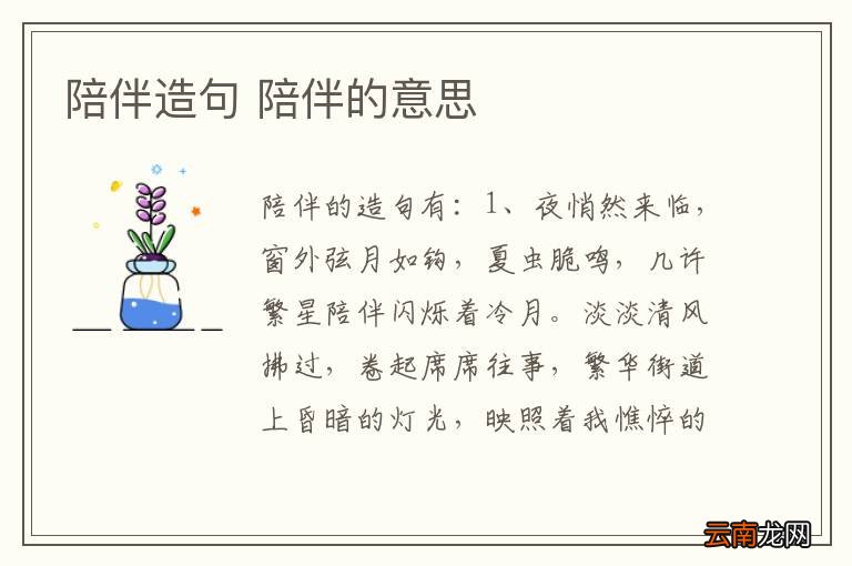 陪伴造句 陪伴的意思
