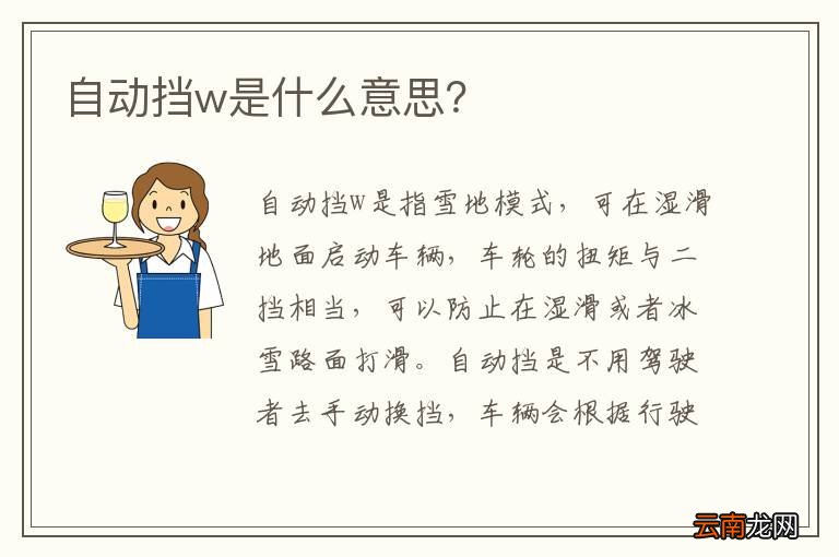 自动挡w是什么意思？