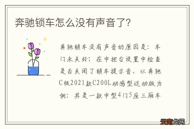 奔驰锁车怎么没有声音了？