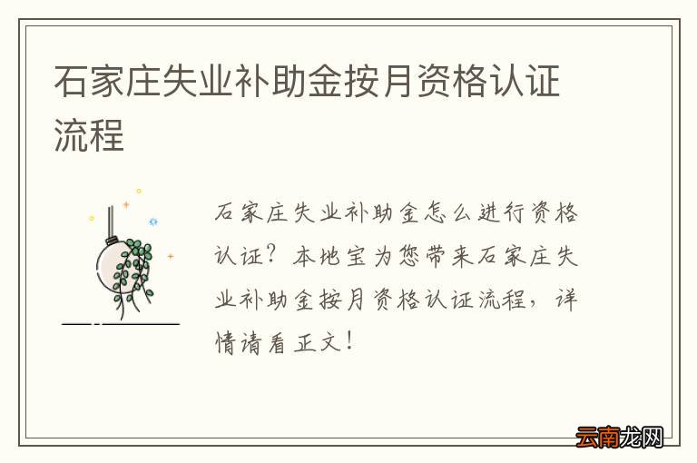 石家庄失业补助金按月资格认证流程