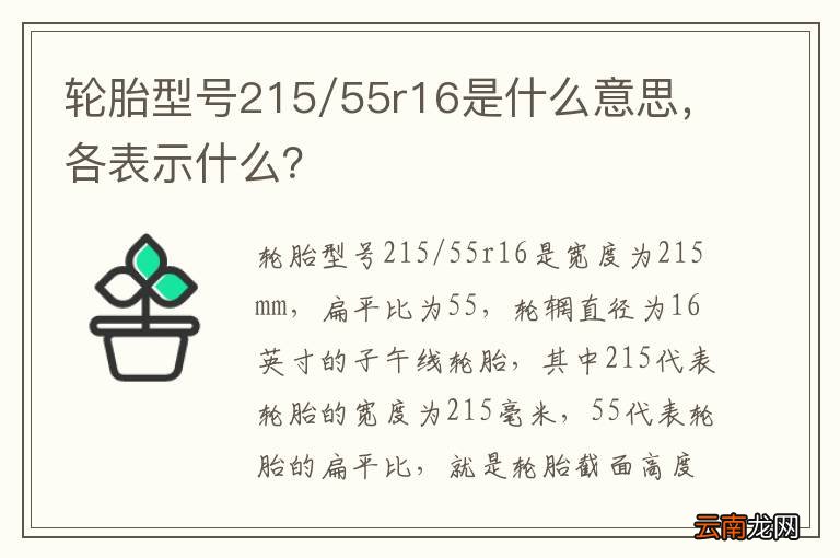 轮胎型号215/55r16是什么意思，各表示什么？